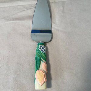 EUC‎ Pflatzgraff Garden Party Pie Serving Utensil Pink Tulips Stainless Steel